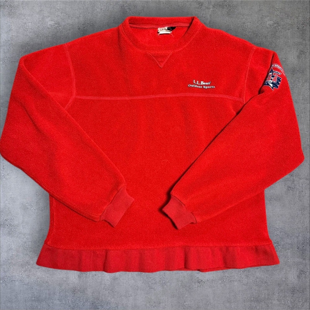 Vintage L.L. Bean Fleece Sweater Men's M Tall Red Outdoor Classic Pullover